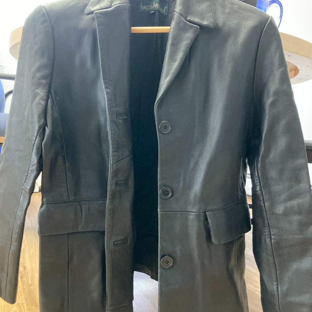 Harve Benard Black Leather Jacket